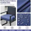 IPYNBAP Outdoor Chair Cushions Set of 4, Waterproof Outdoor Seat Cushions for Patio Furniture, Patio Chair Cushion with Handle and Ties, Out Door Chair Pads,18.5x16x3-Round, Navy Blue