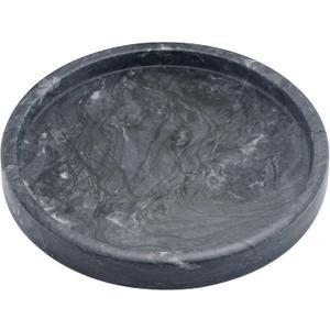 10" Genuine Grey Marble Round Tray - Elegant Decorative Real Stone for Bathroom, Kitchen, Dresser & Vanity, Ideal for Holding Jewelry, Perfume & Shampoo