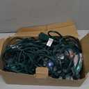 50FT C7 Christmas Lights Outdoor, Multicolor Vintage Christmas Lights String with 50+5 Ceramic Bulbs,Hanging Christmas Light Green Wire for Holiday Party Wedding Christmas Decorations