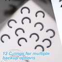12pcs Retaining Clip Rings for Cricut Maker, Metal C-Shaped Rubber Roller Resolution Rubber Roller Replacement, Keeping Rubber Roller in Place (Black)