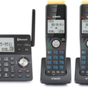 VTech IS812841 Super Long Range 4Handset DECT 6.0 Cordless Phone for Home with Answering Machine, 2300 ft Range, Call Blocking, Bluetooth Connect to Cell, Intercom