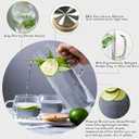 hjn Glass Pitcher with Lid Glass Water Carafe with Handle, Fridge Water Jug Cold or Hot Beverages, Iced Tea, Milk, Juice 1500ml/51oz &