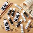 36 Pcs/18 Set Back to School Piano Music Gifts Bulk Lip Balm and Portable Lipstick Holder Keychian Thank You Gift for First of Year Welcome Back to School Party Favors(Piano Music)