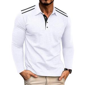 Mens Casual Long Sleeve Polo Shirts Classic Button Golf Shirt Cotton Collared Polo Tee Shirts Stylish Tops (X-Large, Green)