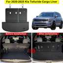 Cargo Liner with Backrest Mats for 2020-2025 Kia Telluride 7/8 Seats, TPE Protectors Full Set Fit for Kia Telluride Accessories Back