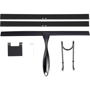14'' Shower Squeegee, TOOVEM Squeegee for Shower Glass Door for Glass Doors, Windows, Bathroom, Car Windshield, Black
