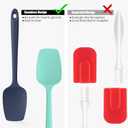 Heat Resistant Silicone Spoon Spatulas, Doosu 600F High Temp Flexible Cooking Spoons Kitchen Spoonula Scratch-Proof for Mixing Stirring Scraping Serving Non-Stick Cookware (Set of 3, Multi-4)