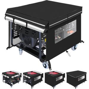 Generator Covers while Running,38''L28''W27''H,Waterproof Generator Covers for Outside with Top Opening and Visual Operation Window,Double-layer Fabric,Suitable for 5000W-15000W Generators,Black