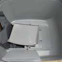 IRIS USA Cat Litter Box Large with Front Door Flap, Covered Enclosed Litter Box Enclosure with Scoop, Handle & Buckles for Portability & Privacy, Hidden Litter Pan, Gray