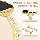 Adorve Slim Gold Bands Compatible with Apple Watch Bands for Women 38mm/40mm/41mm/42mm(series 11 10), Cute Dressy Thin Bracelet Stainless Steel Metal Strap for iWatch Bands Series 11 10 9 8 7 6 5 4 3 SE