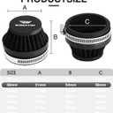 2PCS Motorcycle 38MM Air Intake Filter Universal Carburetor Air Filter Cleaner for Dirt Pit ATV SSR TTR Bike Breather Filter Fit for Many Different Carburetors (Black 38MM)