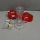 MEKKAPRO Hummingbird Feeders for Outdoors Glass - Red Hummingbird Feeders for Outdoors, Metal Ring, Bee-Proof Design, Easy Assembly, Red Hummingbird Feeder 10 oz (Modern)