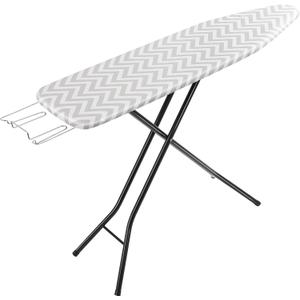 Amazon Basics Full-Size Ironing Board - 4-Leg Fold-Up, Chevron Removable Cover, 60"L x 14"W x 38"H