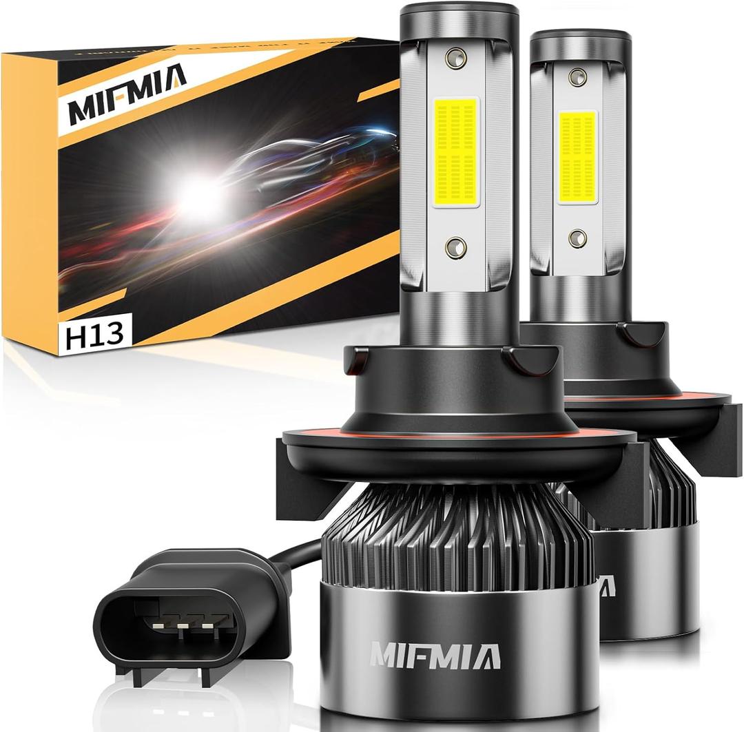 MIFMIA / Bulbs High and Low Beam 6500K Cool White 900% Brighter 36000LM, Plug-N-Play with Cooling Fan IP68 Waterproof Off Road Fog Lights, Pack of 2