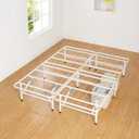 Amazon Basics Platform Bed Frame Queen, Foldable Metal, Tool-Free Setup, 14 Inches High, White