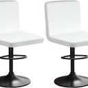Bar Stools Slipcovers with Backrest Stretch Chair Covers Bar Chair Cover Velvet, Soft Texture, Stretchable and Wrinkle Resistant, Washable and Dustproof (2, White)