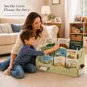 Kids Bookshelf for Toddler, Front Facing Montessori Book Shelf, 3 Tier Kids Bookcase Organizer, BPA-Free HDPE Nursery Bookshelf, Tool-Free Assembly, Book Rack for Bedroom, Playroom, Classroom, 20" x 10" x 10.8"