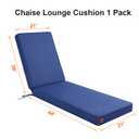 PATIOASIS Chaise Lounge Cushion for Outdoor 80in Length Pool Chair Cushion UV-Resistant Water-Resistant Patio Chair Seat Cushion for Pool,Navy