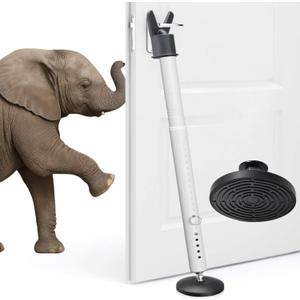 2 Pack Door Security Bar - Heavy Duty Burglar Door Stopper Stick,360 Pivoting Anti-Slip Base,21-52" Barricade Safety Lock Jammer for Front,Basement Doors, Sliding Window, Home Apartment Protection (White)