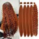 Bright Ginger Braiding Hair Pre Stretched for Boho Braids 26 Inch Curly Boho Hair for Braiding Knotless Prestretched Hair Extensions Deep Wave