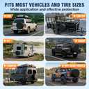 Moonet PVC Leather Spare Tire Wheel Cover for Car Truck SUV Camper Trailer Universal Fit RV JP FJ, R15 Black (for Overall Wheel Diameter 27-29 inch)