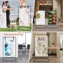 Wedding Welcome Sign Stand, 68x31x 20 Heavy Duty Easel Stand for Sign with 4 Leather Strap, Welcome to Our Wedding Sign Holder, Metal Floor Standing Easels for Valentines Day, Signs, Poster, Black