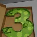 Mifoci 13.7" Dinosaur Charcuterie Board Green Cardboard Number for Cupcake Charcuterie Birthday Party Fillable Paper Mache Chocolate Candy Cake Dinosaur Birthday Party(Number 3)