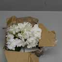 Hollyone Hydrangea Artificial Flowers with Vase White Silk Fake Flowers Arrangements in Glass Vase with Faux Water for Home Bathroom Office Table Centerpiece Shelf Decorations
