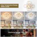 OKELI Modern Ceiling Light, 8 Rings 26.8'' Dimmable LED 106W Flush Mount Ceiling Lights with Remote Acrylic Crystal Round Ceiling Light Fixture, Bedroom Living Room Dining Room, Gold, 8 Rings,26.4 in