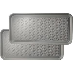 Large Multifunctional Boot Tray 2 Pack Boot Mat Washable Indoor or Outdoor Tray Mat Doormats for Shoes Boots Plants Pots Paint Tins Pet Bowls Car Storage, 30 x 15 x 1.2 Inches