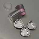 Patelai 40 Sets 1.86 oz Mini Heart Shaped Cake Pans with Lids Aluminum Foil pan 55 ml Disposable Cupcake Chocolate Dessert Baking Containers for Party(Pink)