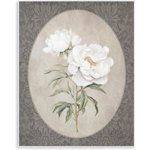 White Rose Duo Floral Pattern, 11 x 14 Inch Mounted Print on Wall Plaque | Stupell Industries · By Lettered and Lined · Ready to hang · Fits living room or lounge · Made in USA