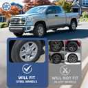 18 inch Chrome Silver Wheel Skins for 2007-2021 Toyota Tundra Fits Factory Steel Wheels 42601-0c041, 5 Spoke Snap on Hubcaps Wheel Covers 4 Pack
