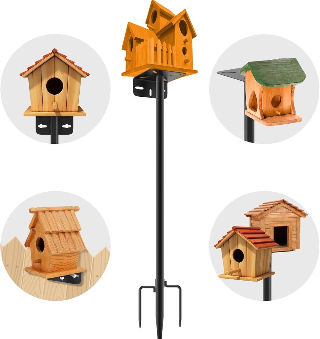 80 Inch Adjustable Bird Feeder Pole,Bird House Pole Suitable for Feeders & Birdhouse,Weather Station,Heavy-Duty Rustproof Design,Enhance Outdoor Decor & Birdwatching Experience
