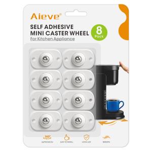 Aieve Appliance Rollers, 8 Pack Small Appliance Slider, Self Adhesive Caster Wheels, Mini Swivel Wheels for Kitchen Countertop Easy Moving