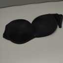 Women's Strapless Bra Push Up-Non Slip Invisible Underwire Low Back Multiway Support Padded Plunge Bra for Comfort Lift(Black, 36C)
