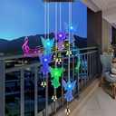 Outdoor Garden Solar Wind Chimes Waterproof Light Angel Color Changing Led Solar Powered Windchimes Yard Hanging Lights