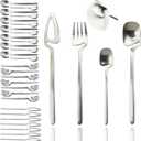 JASHII Flatware Set 32-piece Silverware Set Matte Finished Cutlery Set Service for 8 Include Knife/Fork/Spoon/Coffee spoon Dishwasher Safe (Silver)