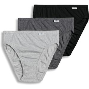 Jockey Women's Underwear Plus Size Elance French Cut - 3 Pack, Grey Heather/ Charcoal Heather/ Black, 9