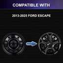 17 Hubcaps Compatible with Ford Escape 2013-2025; 17-inch Wheel Covers; Set of 4 Pcs (Black)