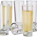 Oggi Tall Shot Glasses w/Heavy Base, Set 6 - Real Glass Shot Glass Set, Cool & Classic Design Ideal Groomsmen Gifts, Shot Glasses, Bachelor Party Favors for Men - 2oz / 59ml (Clear)