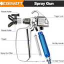 25PCS Airless Paint Sprayer Gun Kit, 3600PSI Airless Spray Gun with 50Ft and 4.92Ft High Pressure Hose, 6PCS Reversible Spray Tips & 6PCS Filters & 4PCS Extension Rod & Guide Tool & 2PCS Nozzle Seat
