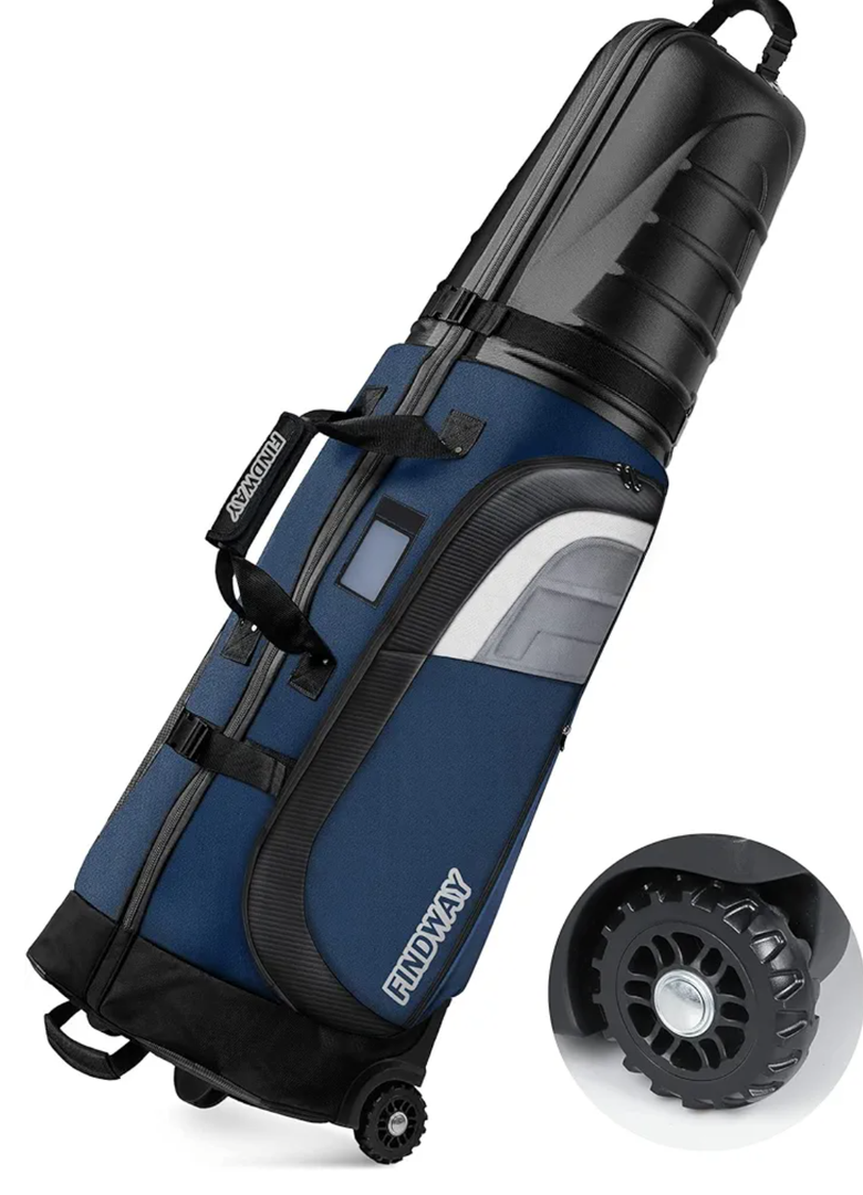 findway Golf Travel Bags for Airlines with Wheels and ABS Hard Case Top, Protect Your Clubs, Waterproof 1680D Oxford Fabric and Oversize Tank Wheels, Lightweight and Easy to Maneuver