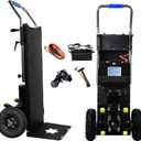 Electric Stair Climbing Dolly, Heavy Duty Cart 880lbs Capacity 1200W Motorized Hand Truck with Foldable Design for Moving Furniture Fridge Appliance(Black)