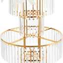 5 Tier Gold Vases Centerpieces Stands 43.3" Tall Crystal Flower Stand Wedding Flower Stand Decor Chandelier Pedestal Stand for Stage