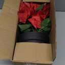 16" Poinsettias Artificial Christmas Flowers 11 Heads Fake Poinsettia Plants for Home Porch Garden Office Indoor Outdoor Christmas Winter Decorations Red