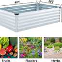 Meberam 2 Pack 4x2x1FT Galvanized Raised Garden Beds Kit Outdoor Metal Gardening Planter Box for Vegetable Elevated Flower Herbs,Silver