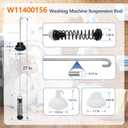 𝒖𝒑𝒈𝒓𝒂𝒅𝒆𝒅 W11400156 W11187091 Suspension Rod, Washing Machine Suspension Rod (4PCS), for Whirlpool WTW7120HW0 WTW8127LC0 WTW500CMW0 WTW6150PW0 & for Maytag MVW7230HW0 MVW7232HW0