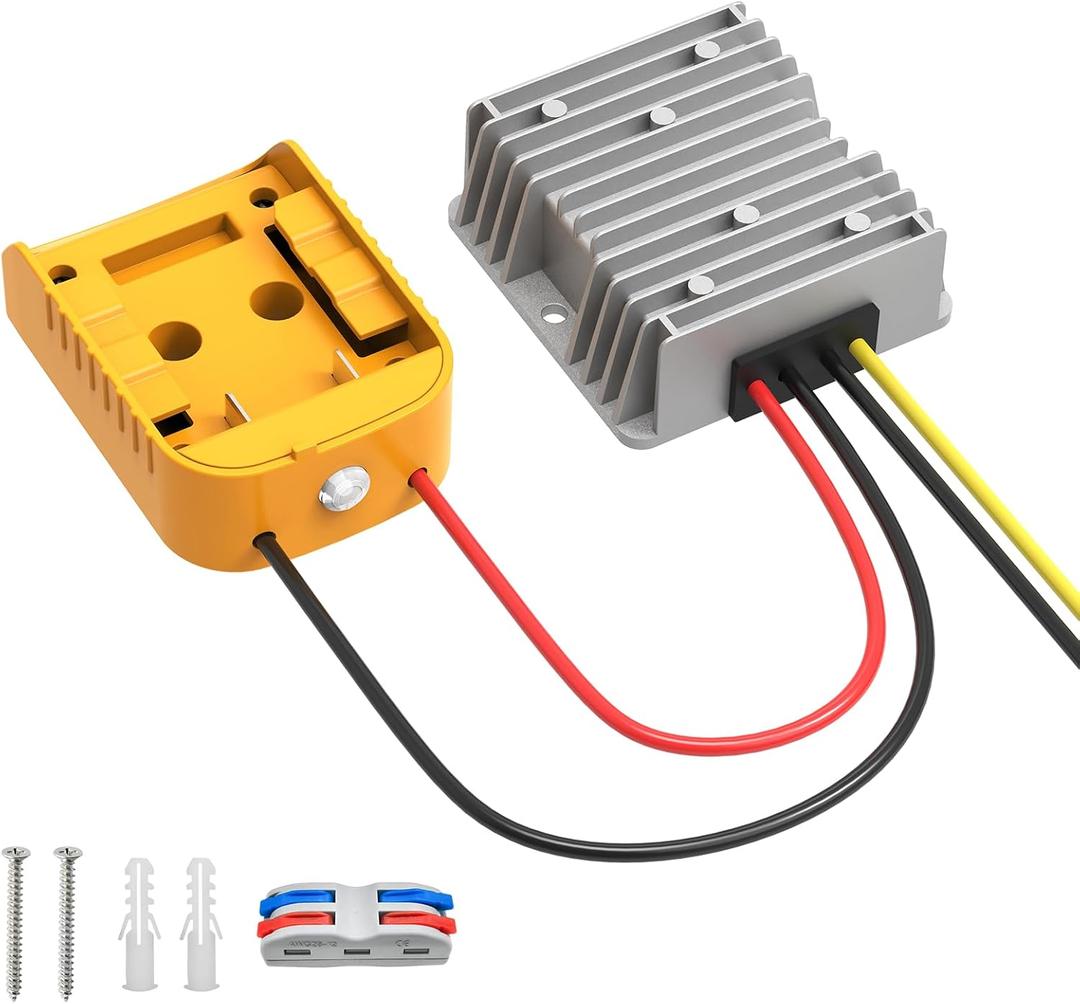 DC 20V to 12V Step-Down Converter with Switch Compatible with Dewalt 20V Battery, Over-Discharge Protection, DC12V 20A 240W Buck Converter Voltage Regulator for Golf Cart RC Car Truck DIY