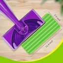 12 inch Mop Pads Refills, 4 Pack Microfiber Reusable Replacement Flat Replacements Heads for Wet Dry Floor Cleaning, Green Cloth